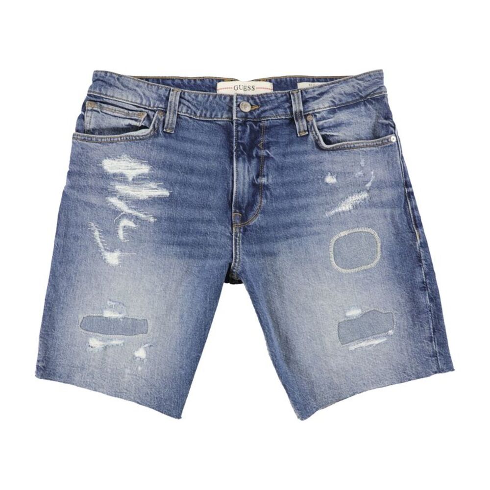 GUESS Mens Eco Wyatt Distressed Casual Denim Shorts, NWT